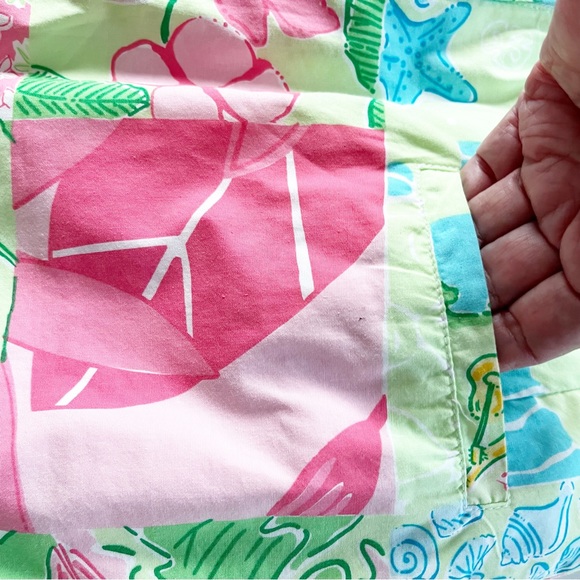 Lilly Pulitzer Vintage White Label Tropical Sealife Floral Patchwork Skirt - Picture 4 of 9